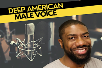 record a conversational deep american male voice over