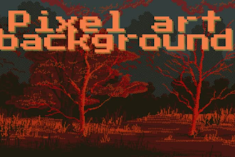 create pixel art background and scene landscape animation tileset for video game