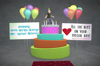 make your happy birthday funny video animation