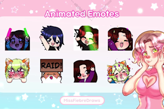 draw and animate cute emotes for you