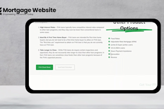 create mortgage websites, loan mortgage websites, or real estate website