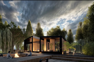 creative architect, 3d design, interiors, realistic rendering , ai illustration