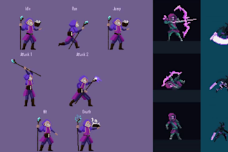 create pixel game asset art character pokemon sprite sheet fakemon rpg maker mv