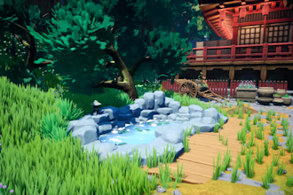 stylized 3d game environment map level design 3d scene in unity, unreal engine