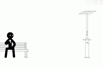 create funny stickman and 2d animation for social media, draw stick figure