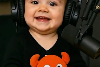 create viral baby talking podcast, ai baby podcast video