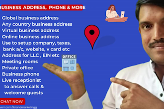 give business office address, phone, meeting room, coworking, customer support