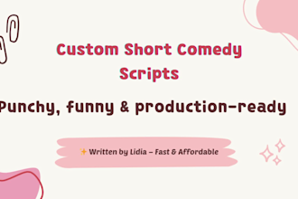 create your script for short film, feature, or animation