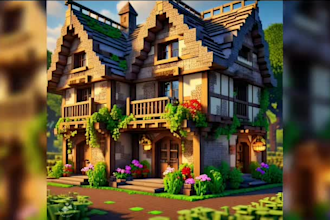 build minecraft base castle town farm and villages medeival buildings