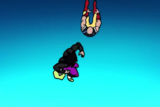 do traditional anime fighting animation, animated 2d video, anime music video