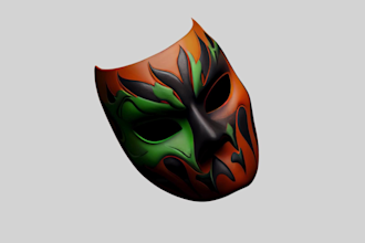 sculpt custom 3d halloween mask,cosplay creation 3d props oni mask for printing