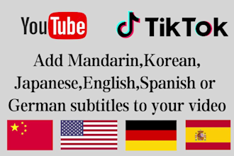 add mandarin,korean,japanese,english,spanish or german subtitles to your video