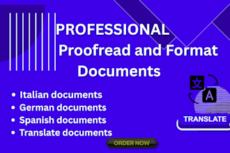 proofread design format edit spanish german italian text and documents