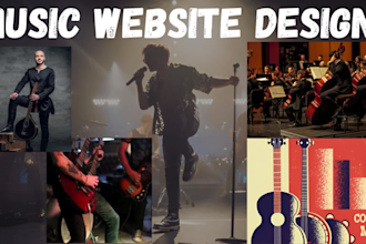 create a music website for musicians, artists, podcast website, radio station