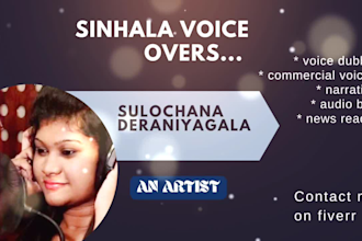 do professional female sinhala voice overs in high quality