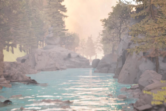 do landscape, environment scene and 3d render