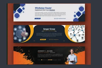 create  linkedin banner header and photo background for you brand