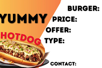 design a professional fast food business cards