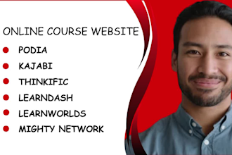 setup kajabi learnworlds thinkific mighty network podia learndash course website