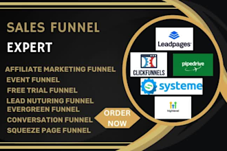 do affiliate marketing funnel, event funnel ,free trial funnel, webinar funnel
