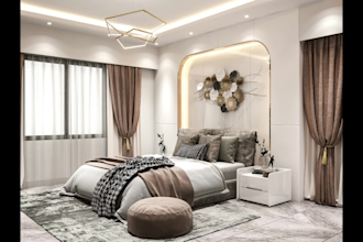 do bedroom interior design and realistic rendering