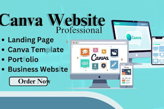 design a canva website and convert canva to wix or wordpress
