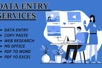 fastest data entry, web research and copy paste services