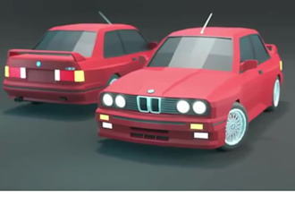 create stylized 3d low poly car model for game nfts or animation