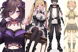 design a custom 2d vtuber model with layered PSD for rigging