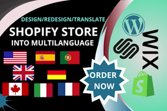 translate your shopify store to english, german, french, spanish, portuguese