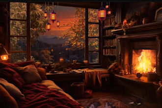 create  cozy rain video with natural sound, relaxing video