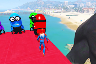 create gta 5 superhero ragdoll and racing videos