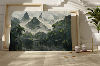 create wall art print on demand mockup video