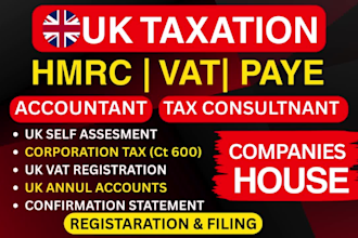 file UK corporation tax ct600, vat returns and annual accounts professionally