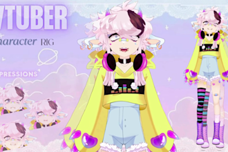do live2d vtuber rigging very cheap for your vtuber model