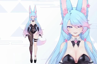 draw live2d model, anime model, 2d rigging, 2d vtuber model, and png tuber