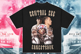 design a vintage 90s bootleg rap for your tee