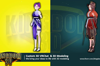 create custom 3d vr chat model avatar vr character with rigging