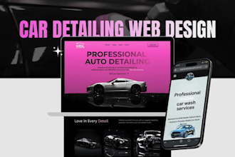 design a mobile detailing or car wash website with online booking