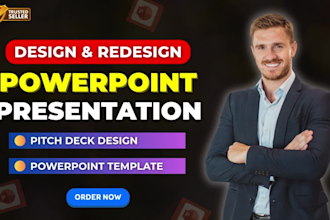 design and redesign powerpoint presentation template and pitch deck