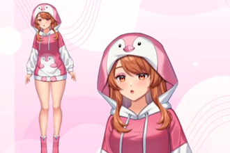 draw and rig live2d vtuber model, 2d vtuber commission, anime vtuber model