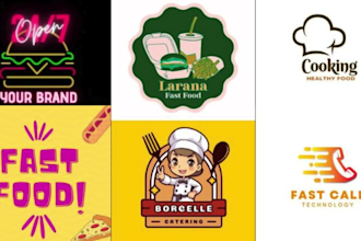 design restaurant, pizza, BBQ, food logo, and food truck