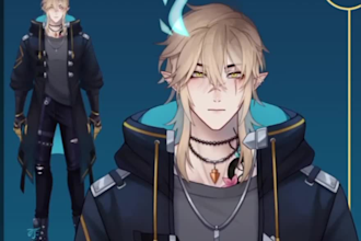 make anime vtuber model, 2d vtuber model, live2d vtuber model, live2d model