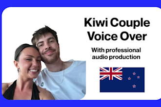record a female and male voice over with a kiwi accent