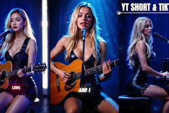create ai girl singing video and song with guitar using your lyrics or mine