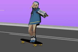 low poly 3d model animation in retro psx ps1 ps2 n64 style for VR ar