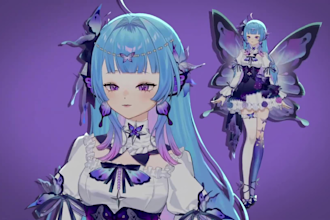 draw and rig live2d vtuber, live2d model, 2d vtuber model, vtuber commission