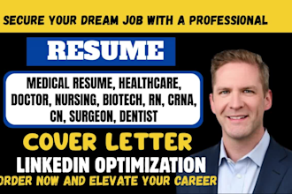 write healthcare resume, medical, rn cna crna nursing, doctor, biotech, surgeon