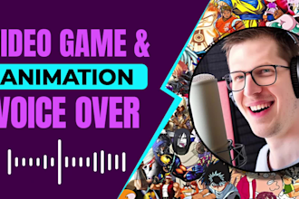 do male video game voice over, cartoon animation character voice acting