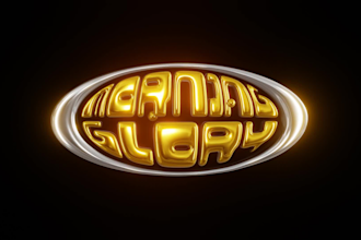 create a y2k chrome spinning 3d logo animation fast delivery